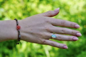 Bransoletka personalna z motywem kwiatuszka