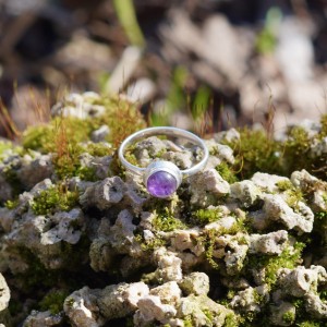 Pierścionek Srebrny- Ametyst- Rozmiar 19