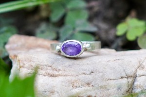 Pierścień z Ametystu- sen, spokój, trzecie oko- rozmiar 12