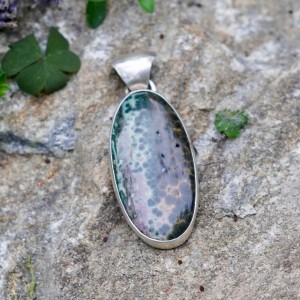 Naszyjnik jaspis oceaniczny w srebrze-uzależnienia, odcinanie więzów